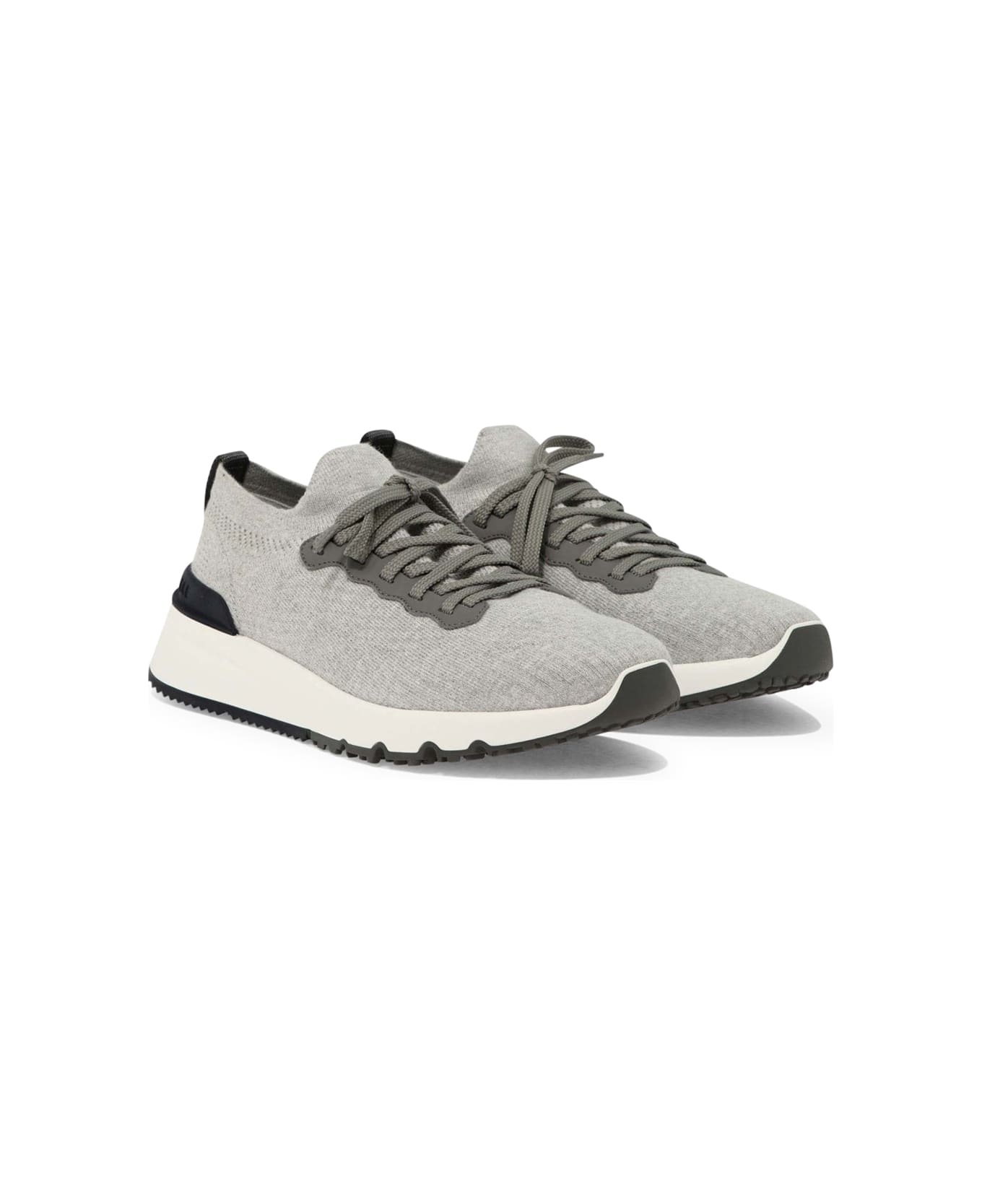Knitted Lace-up Sneakers - 2
