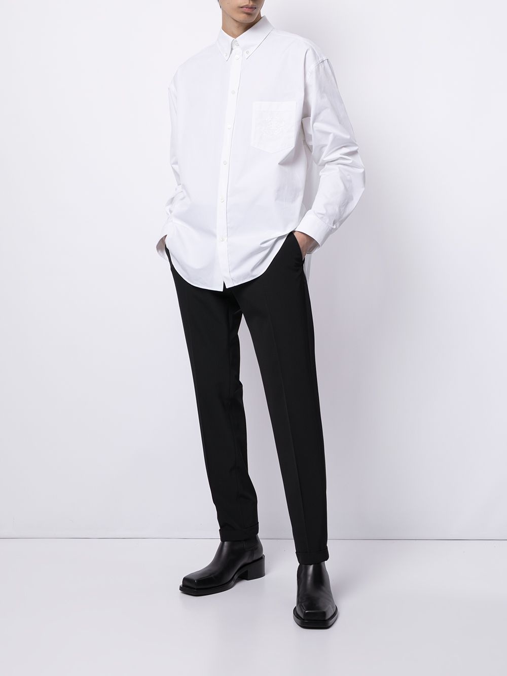 long-sleeve button-fastening shirt - 2