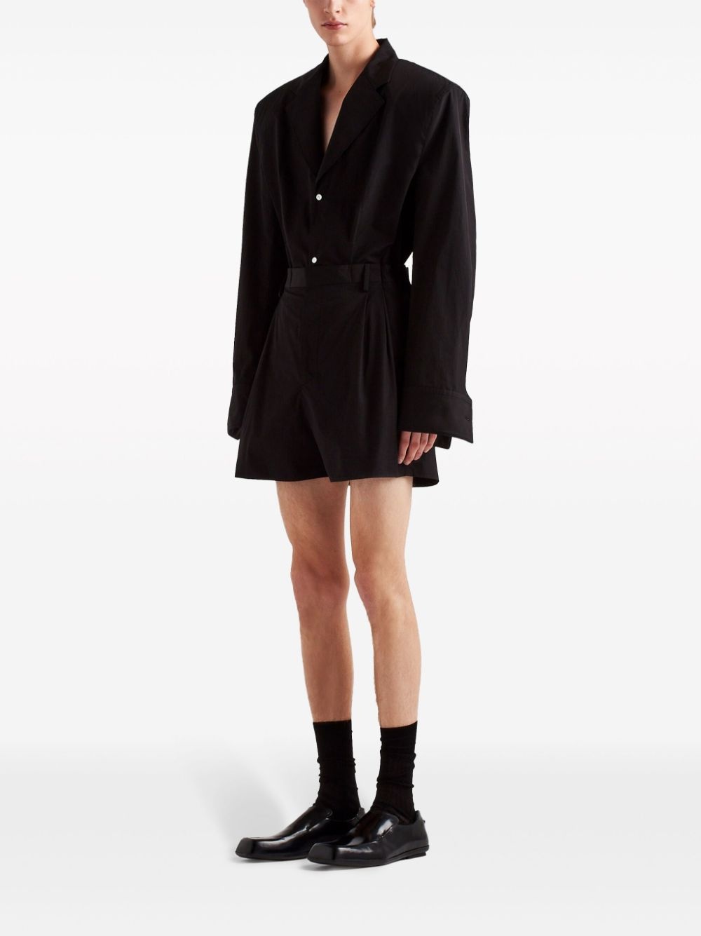 single-breasted cotton blazer - 2