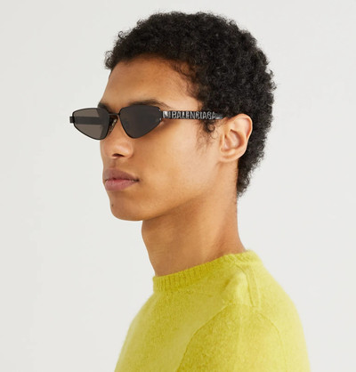 BALENCIAGA Rectangle-Frame Logo-Detailed Metal and Acetate Sunglasses outlook