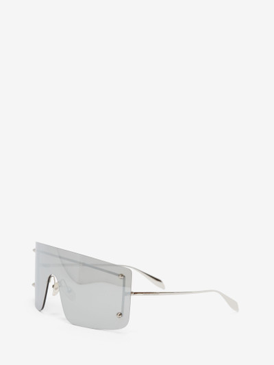Alexander McQueen Spike Studs Mask Sunglasses in Silver outlook