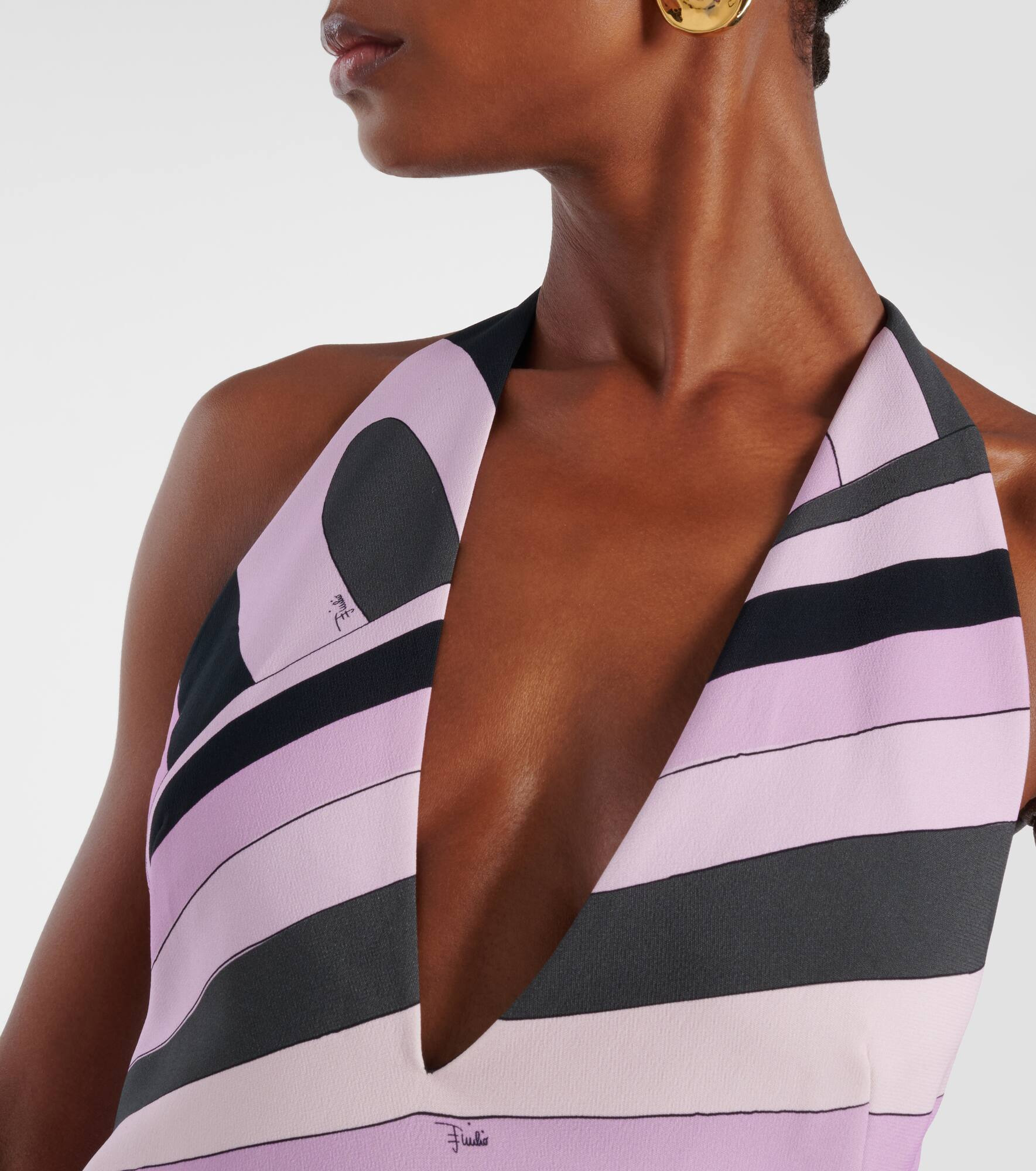 Iride halterneck satin gown - 4