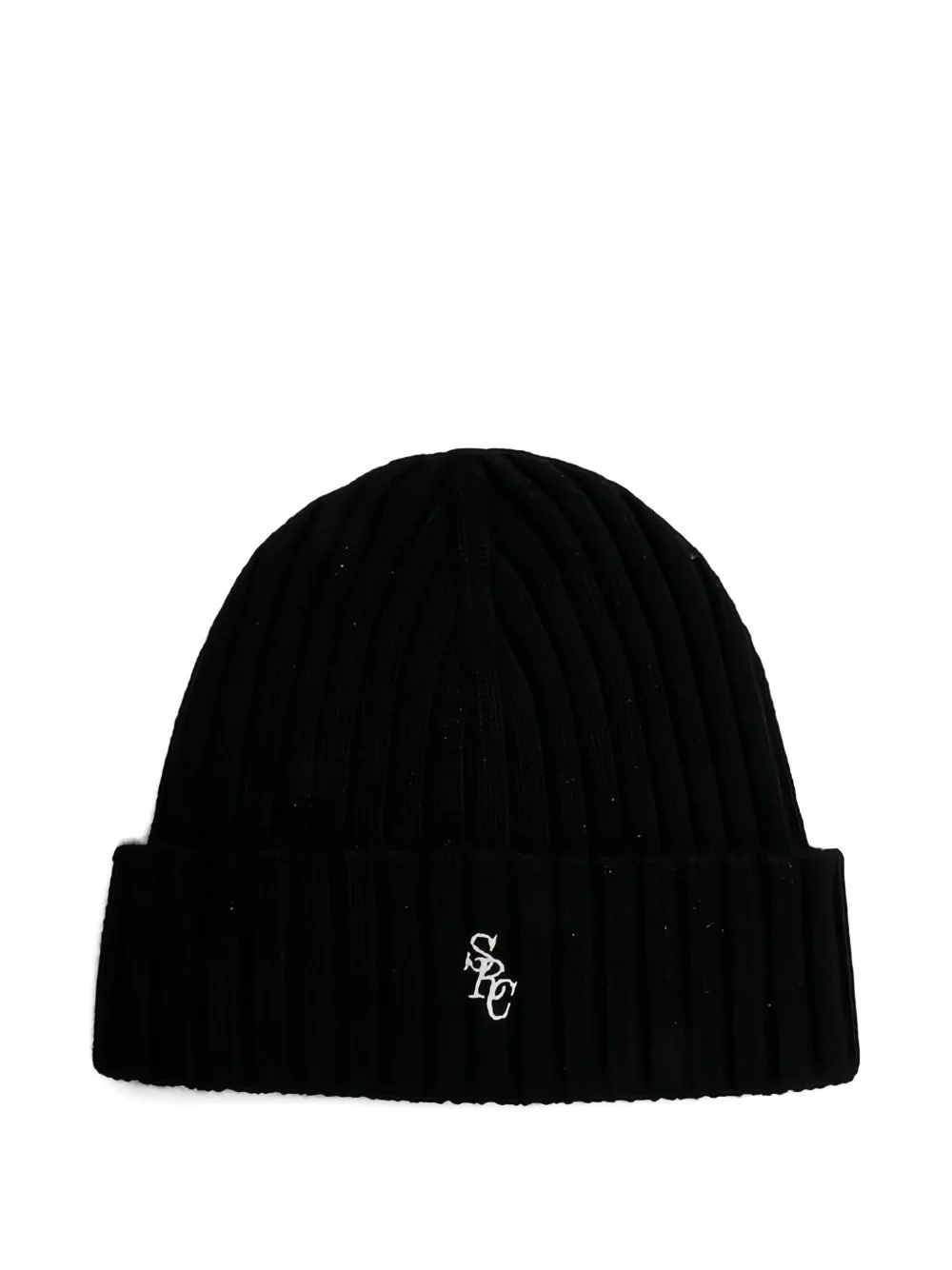 ribbed logo beanie - 1
