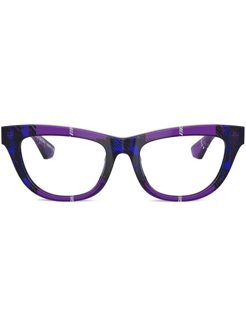check-pattern cat-eye glasses 1