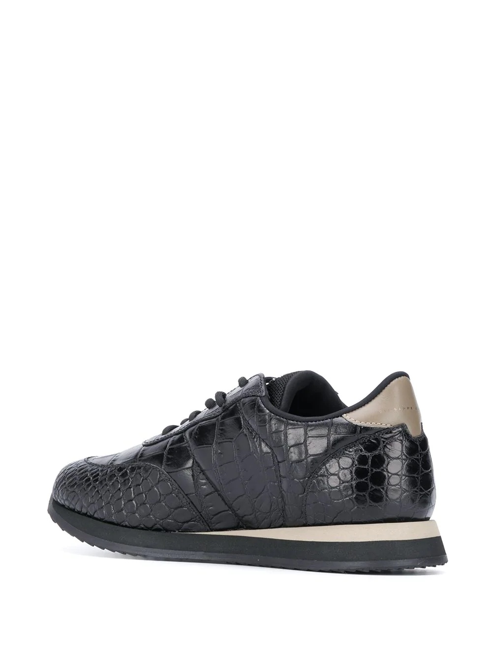 crocodile pattern low-top sneakers - 3