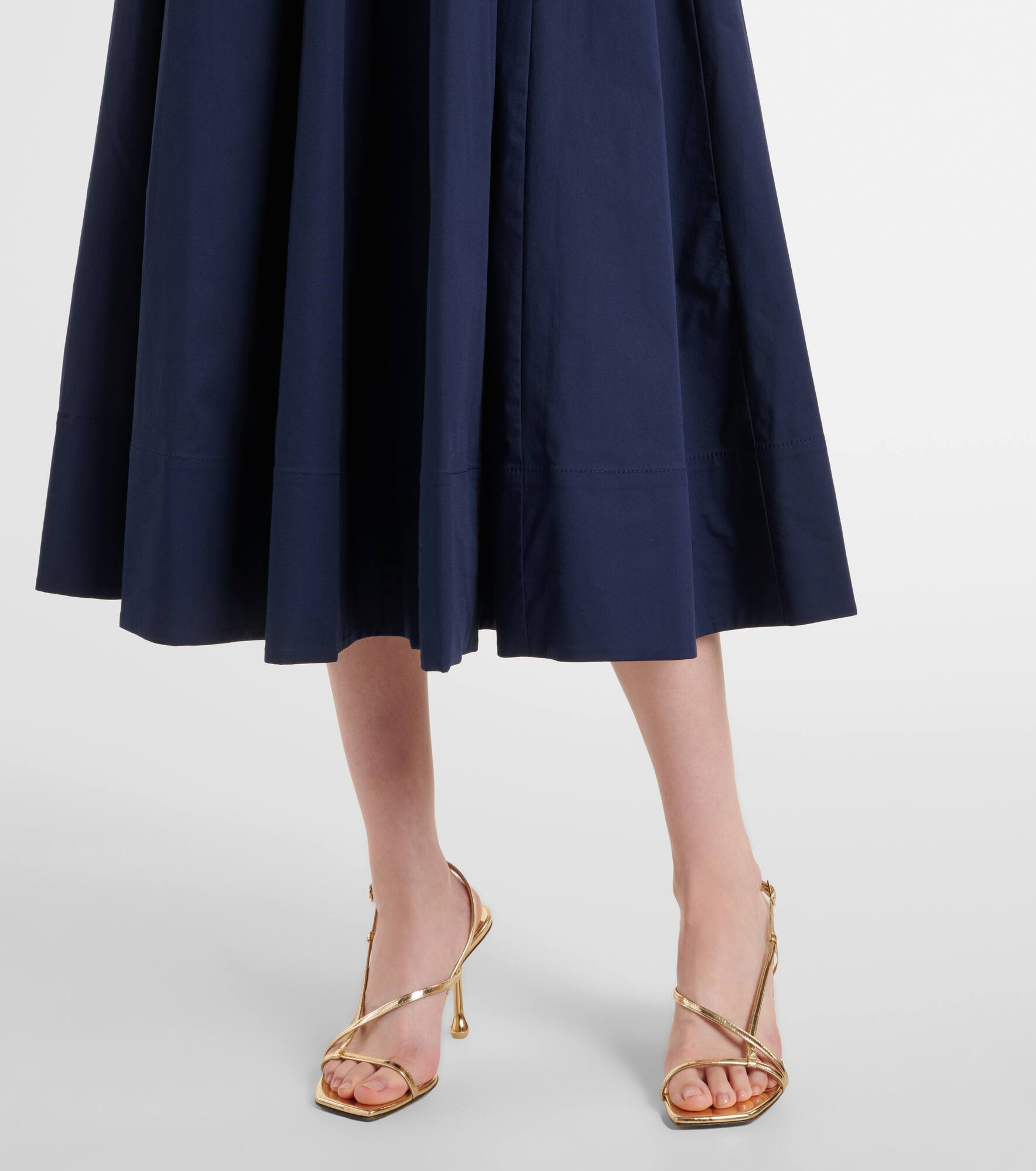 Wells pleated cotton midi dress - 5