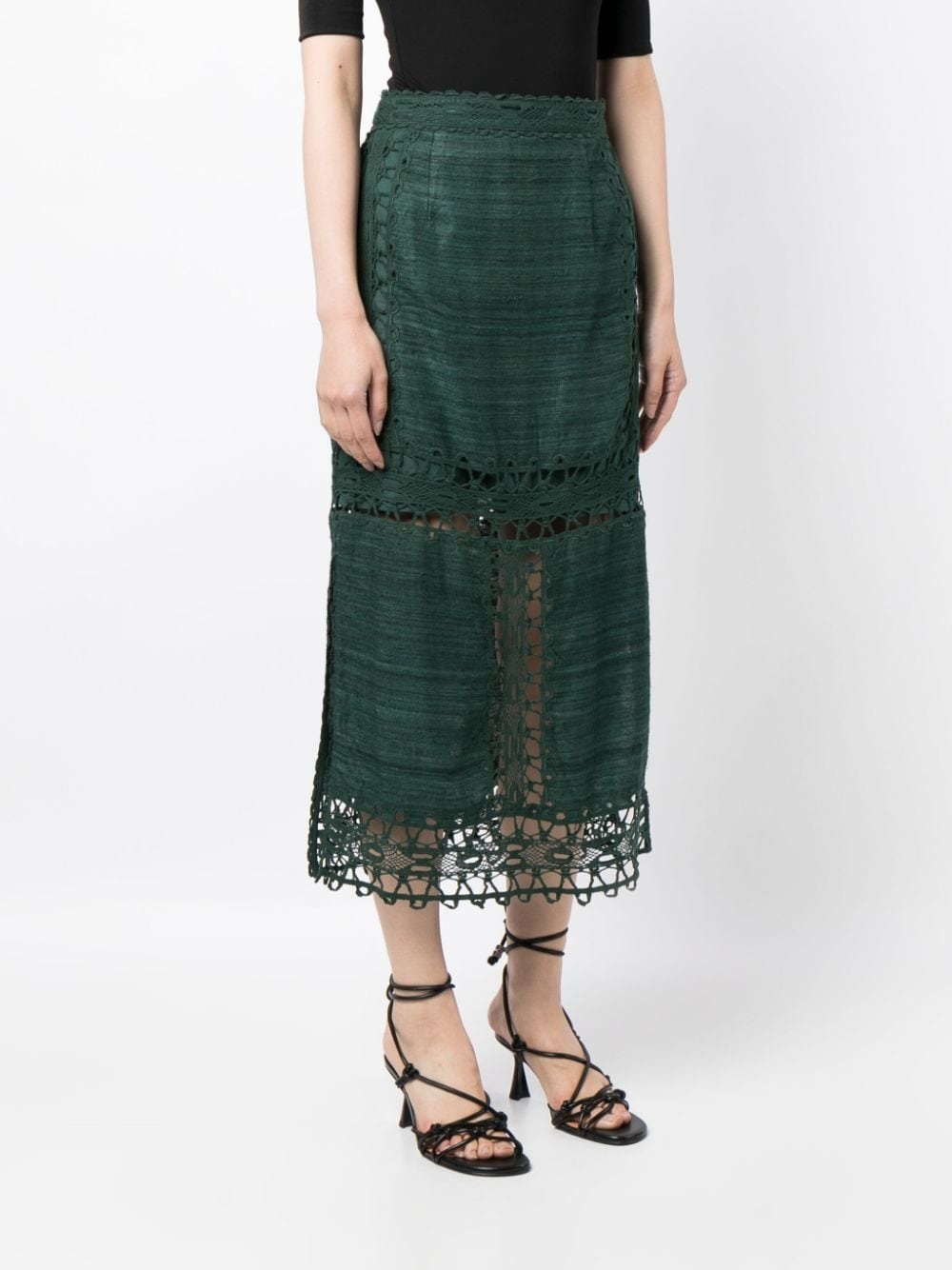 high-waisted lace skirt - 3