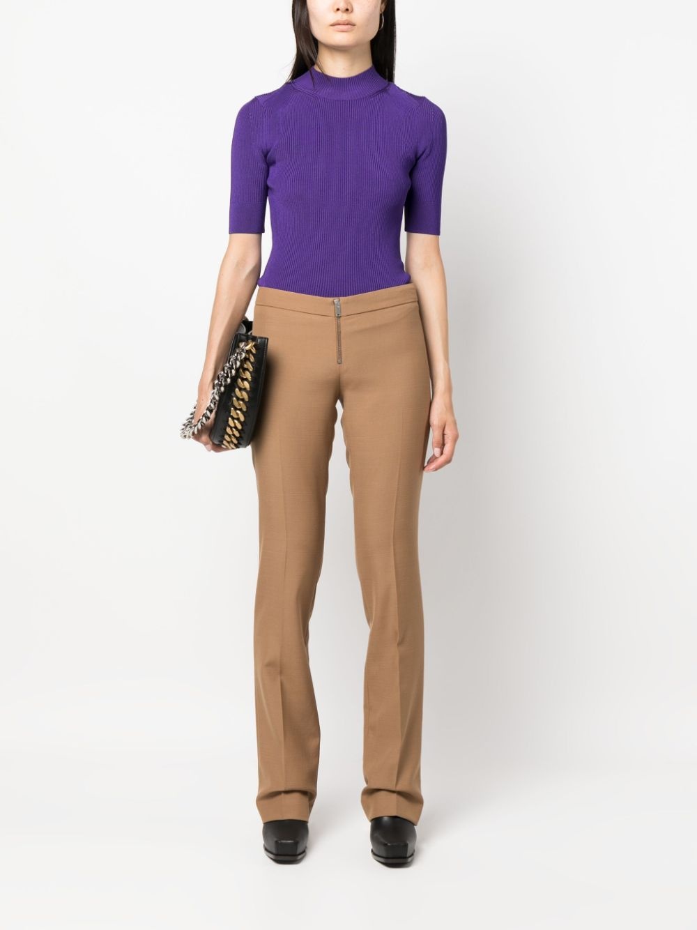 zip-up slim-fit trousers - 2