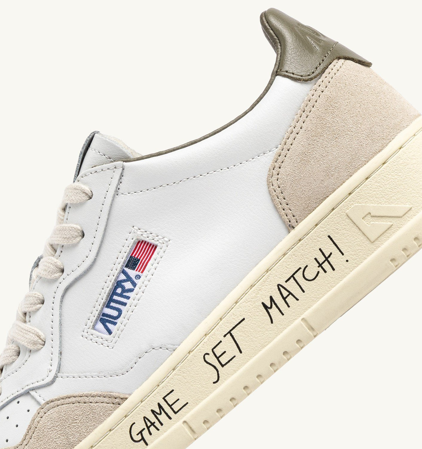 MEDALIST LOW SNEAKERS IN LEATHER AND SUEDE COLOR WHITE AND COVERT GREEN WITH LETTERING - 6