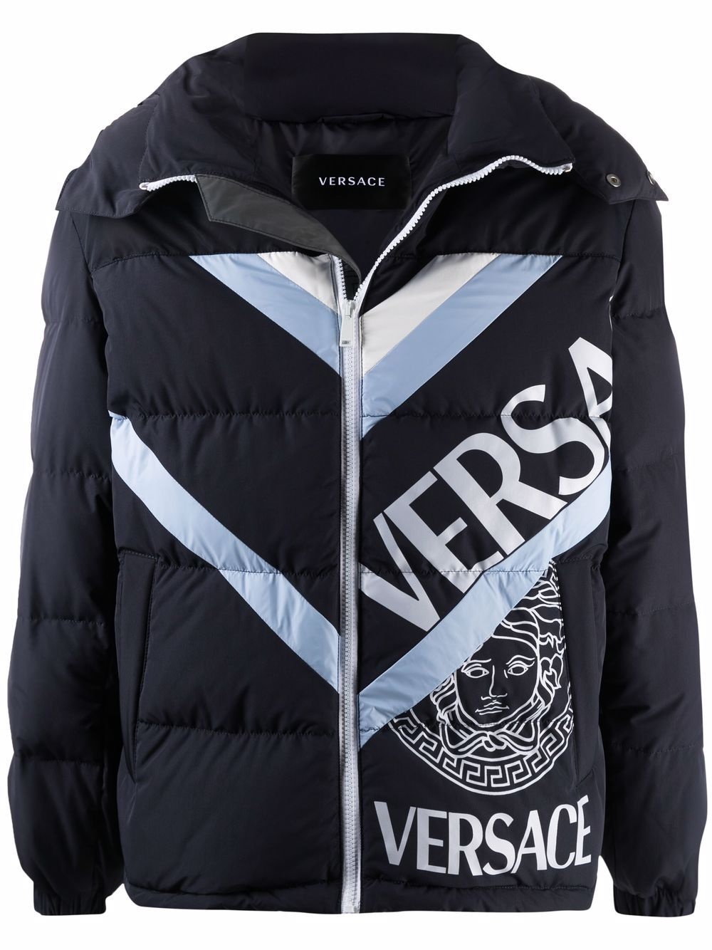 logo-print puffer jacket - 1