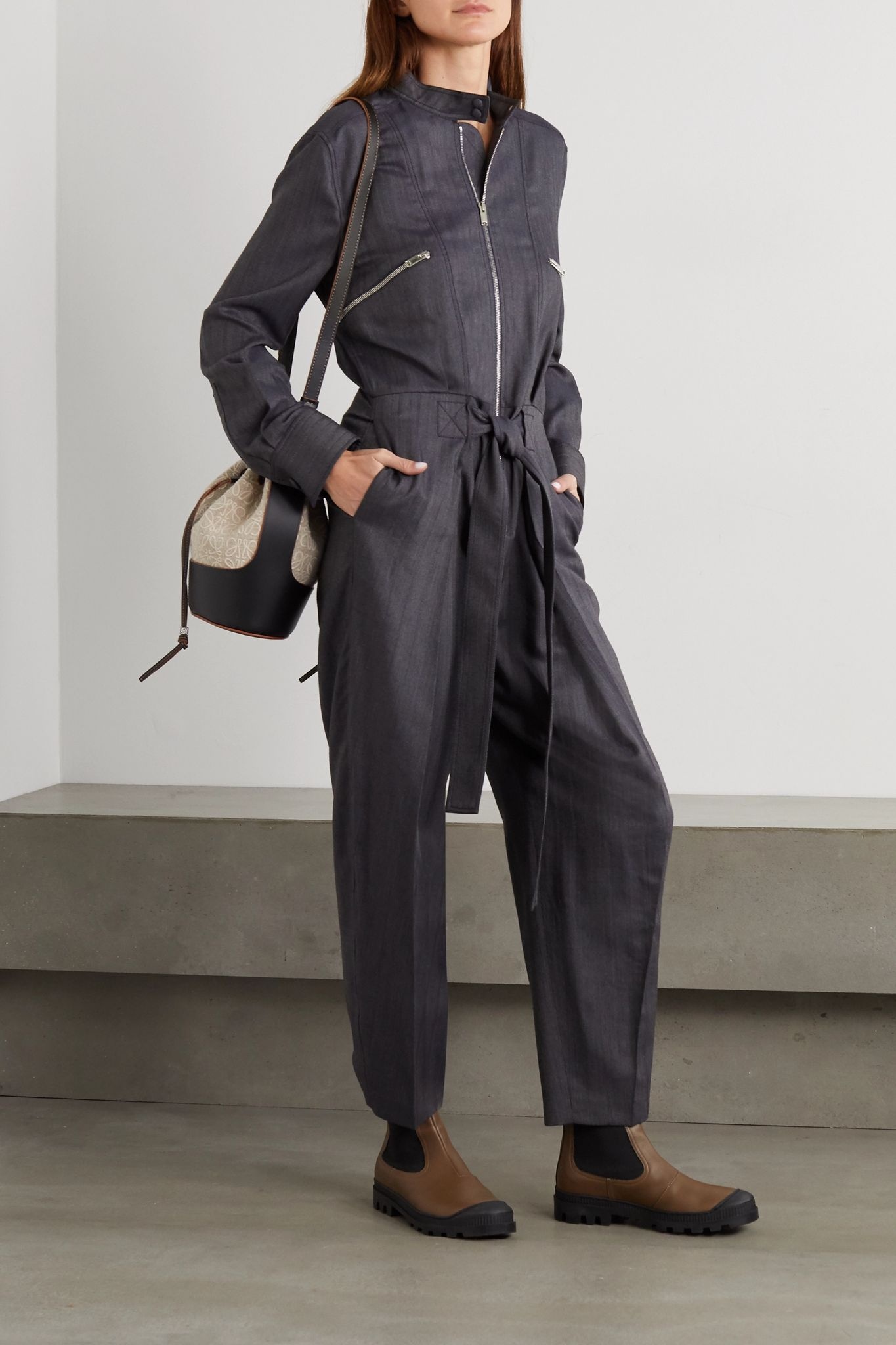 Brielle belted wool-blend jumpsuit - 2