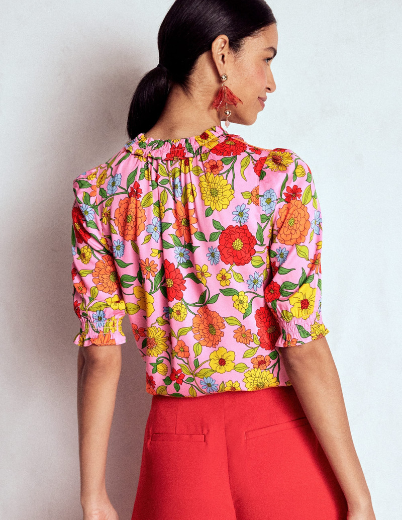 Ria Short Sleeve Top-Rose Bloom, Dahlia Trial 4