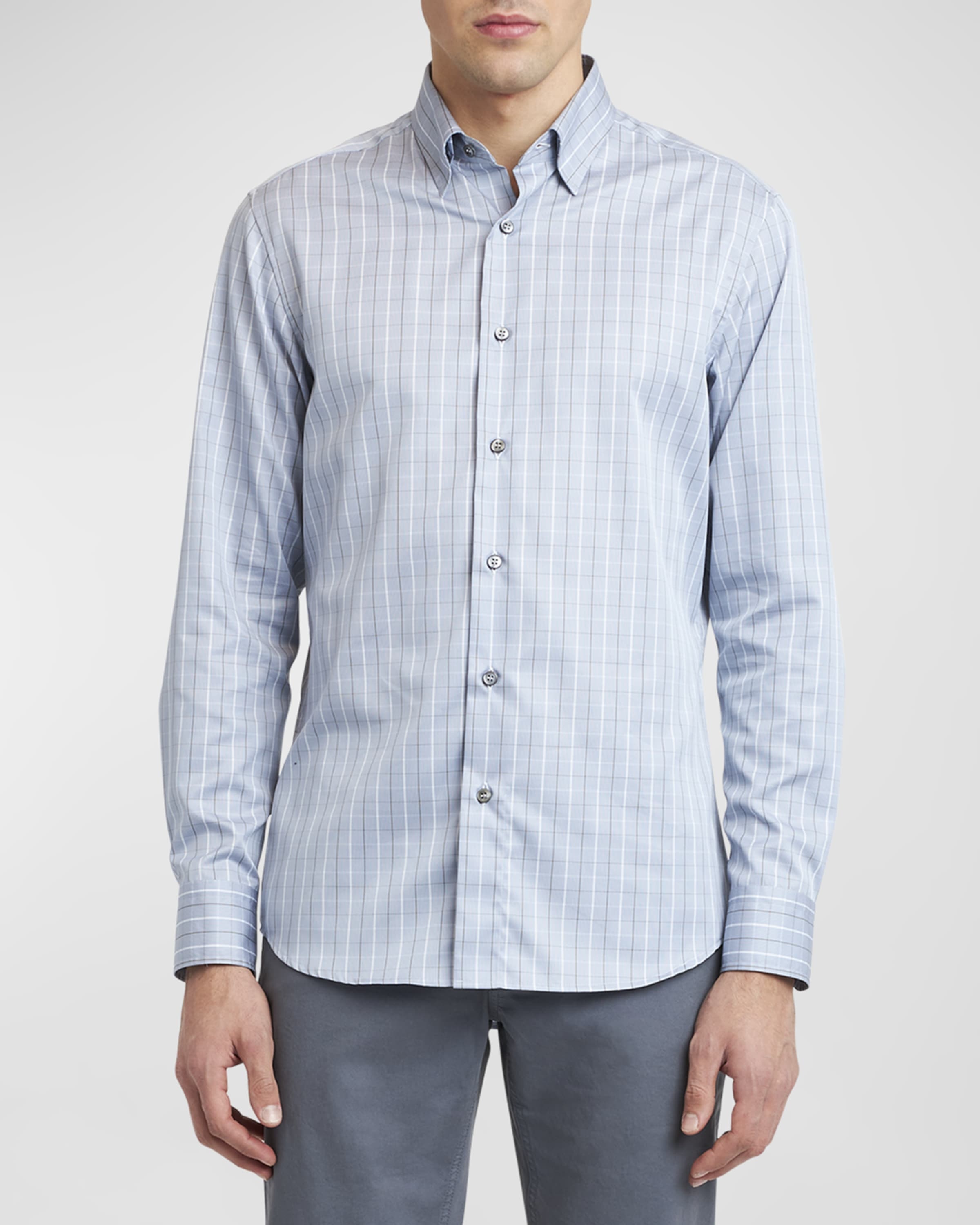 Men's Cotton Grid Check Sport Shirt - 2