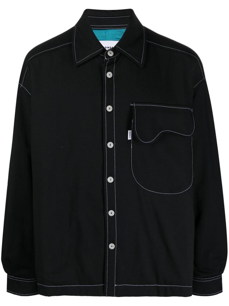 logo-patch contrast-stitching shirt 1