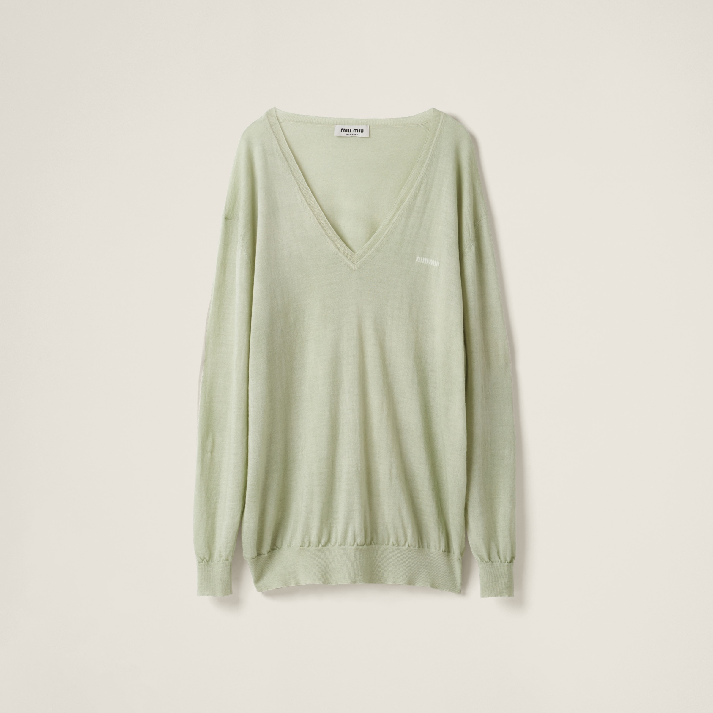 V-neck cashmere sweater - 1