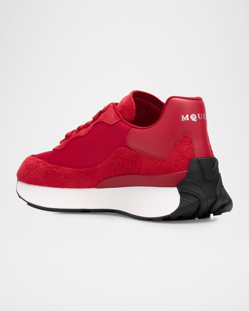 Alexander McQueen Men's Brushed Suede and Textile Runner Sneakers outlook