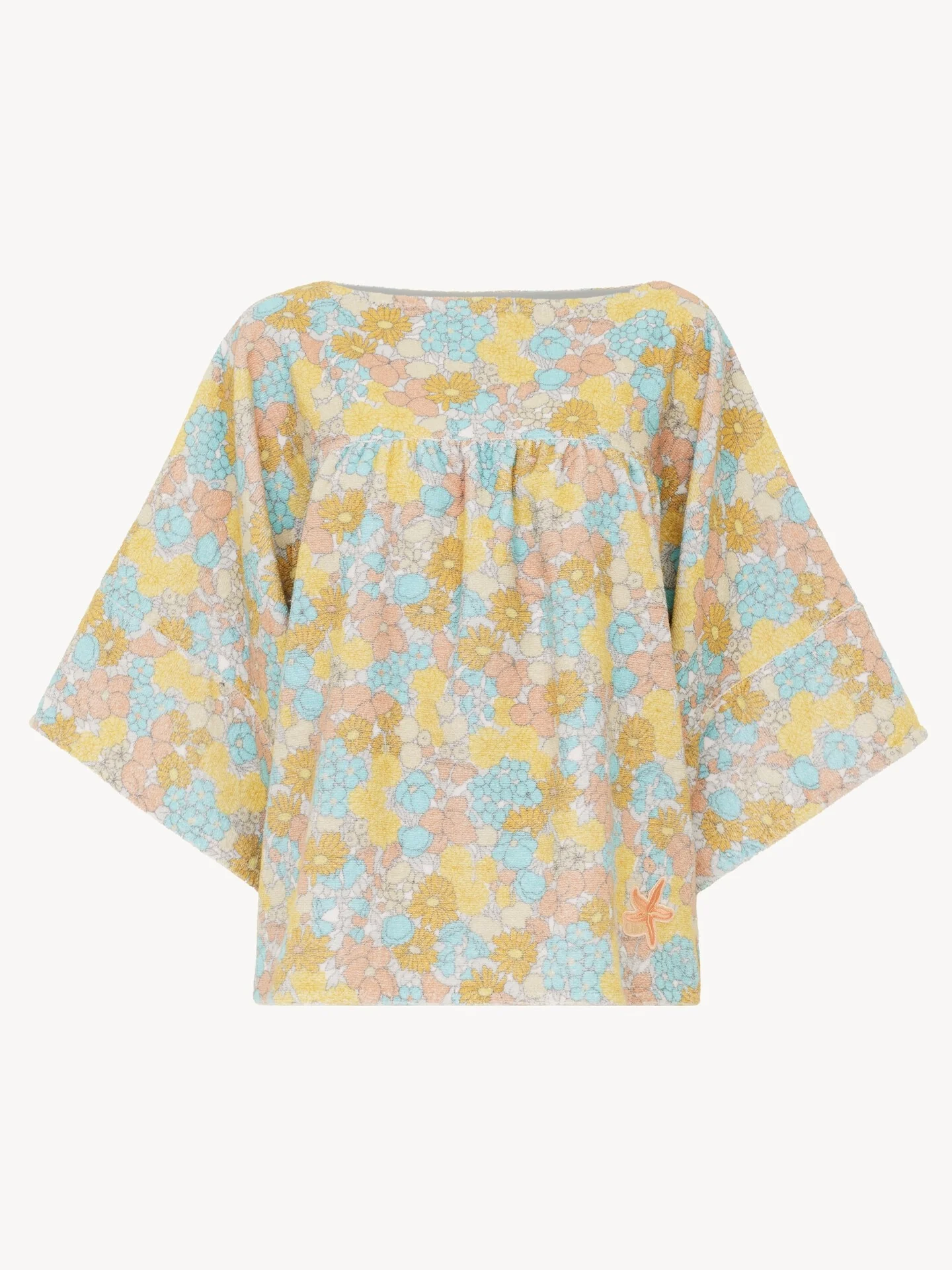 SHORT-SLEEVE TOP IN COTTON TOWELING - 1
