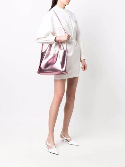 Stella McCartney Stella Logo metallic tote bag outlook