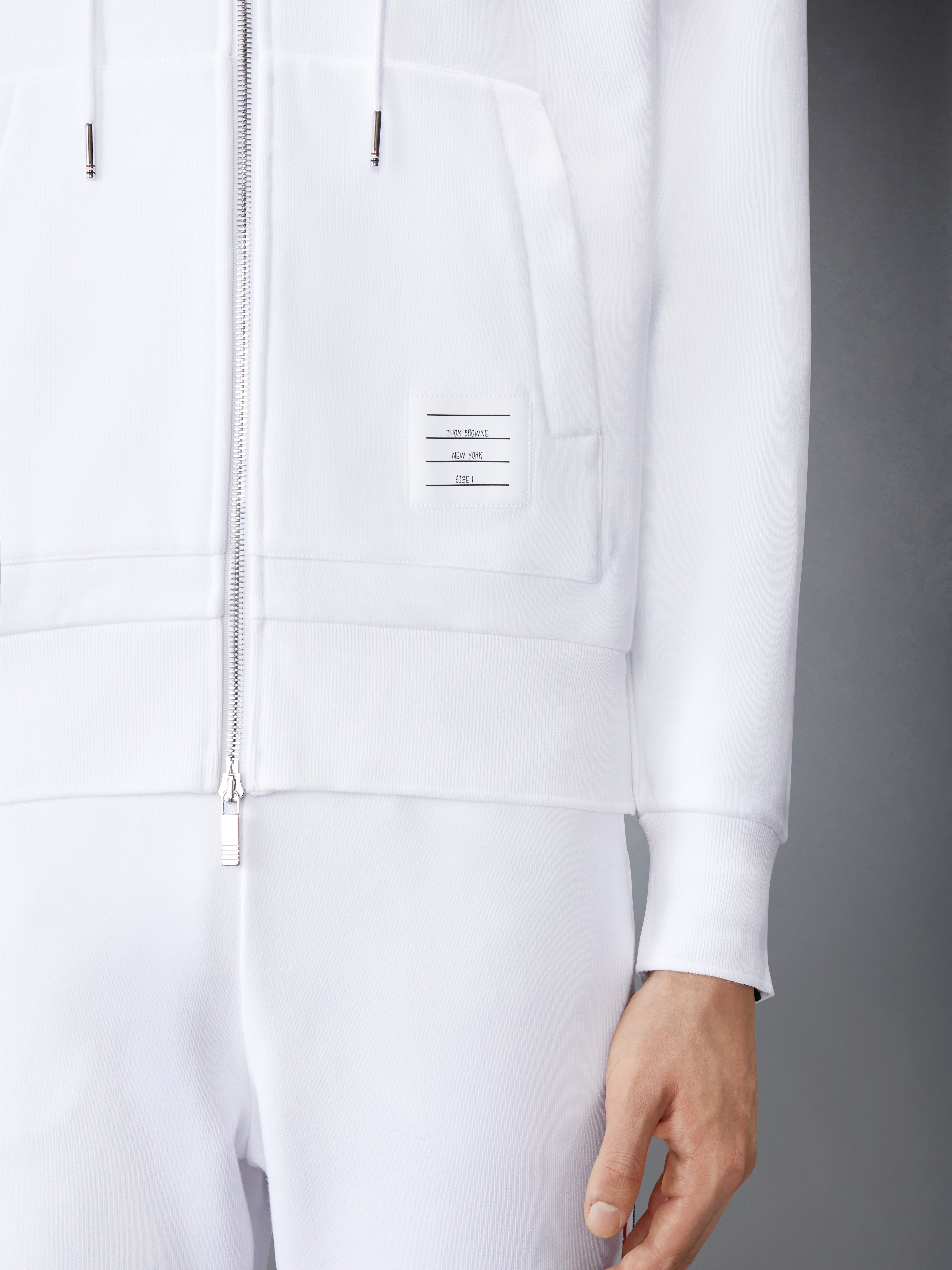 CLASSIC LOOPBACK CENTER BACK STRIPE ZIP UP HOODIE - 7