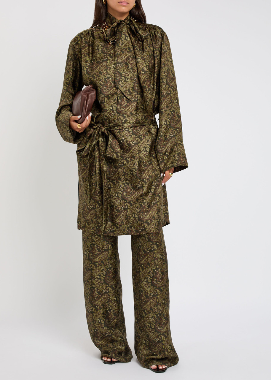 Yves Saint Laurent Paisley Silk-twill Midi Dress - 4