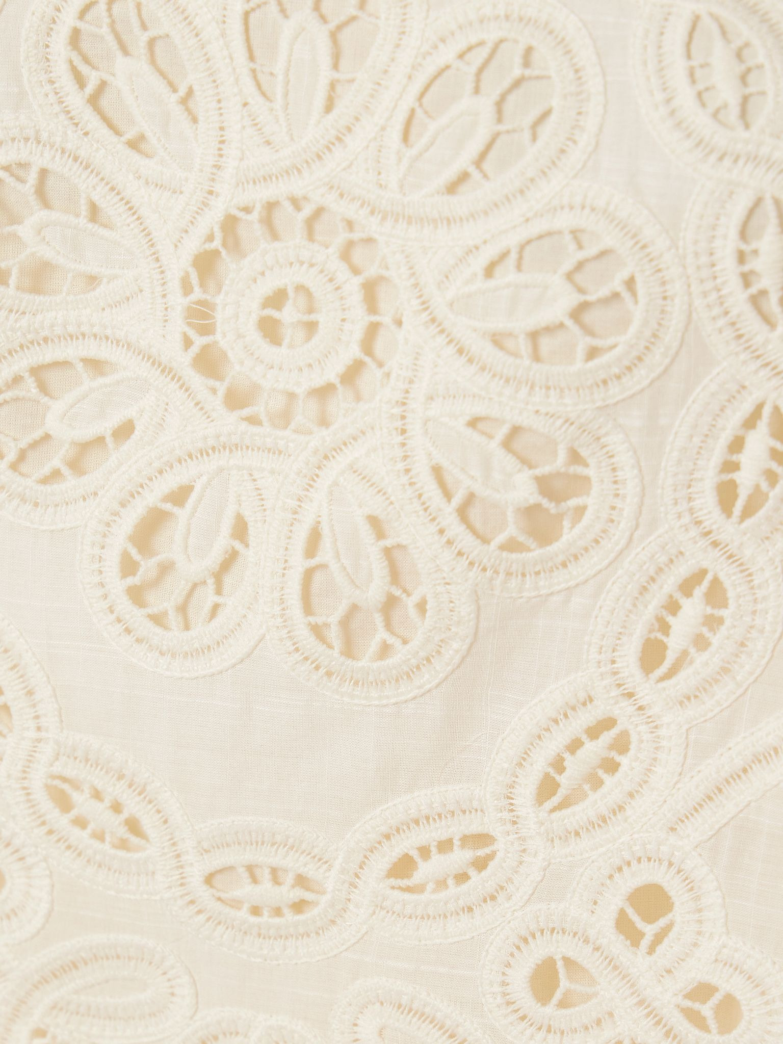 Rhiannon guipure lace-trimmed voile midi dress Ivory - 4