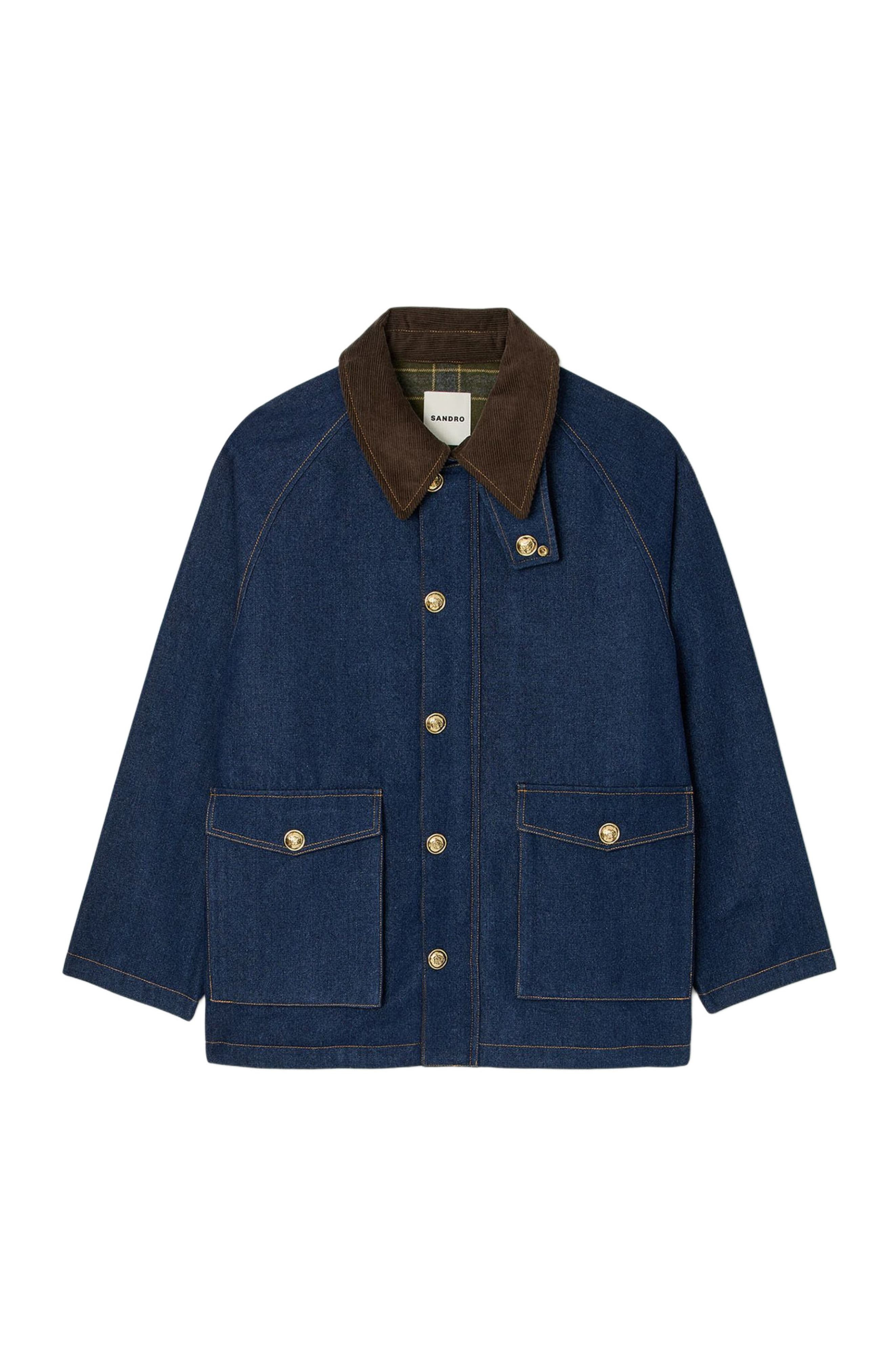 SANDRO Denim workwear jacket in Blue Jean at Nordstrom - 6