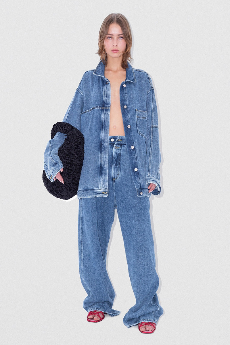 BY FAR D DENIM OVERSIZE JACKET STONE WASH DENIM outlook
