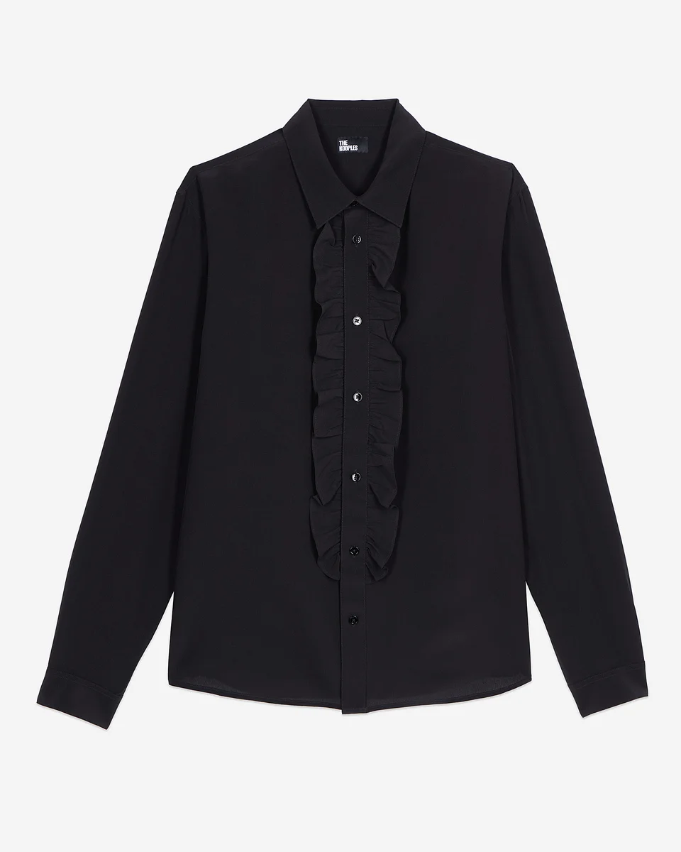 BLACK SILK SHIRT - 1