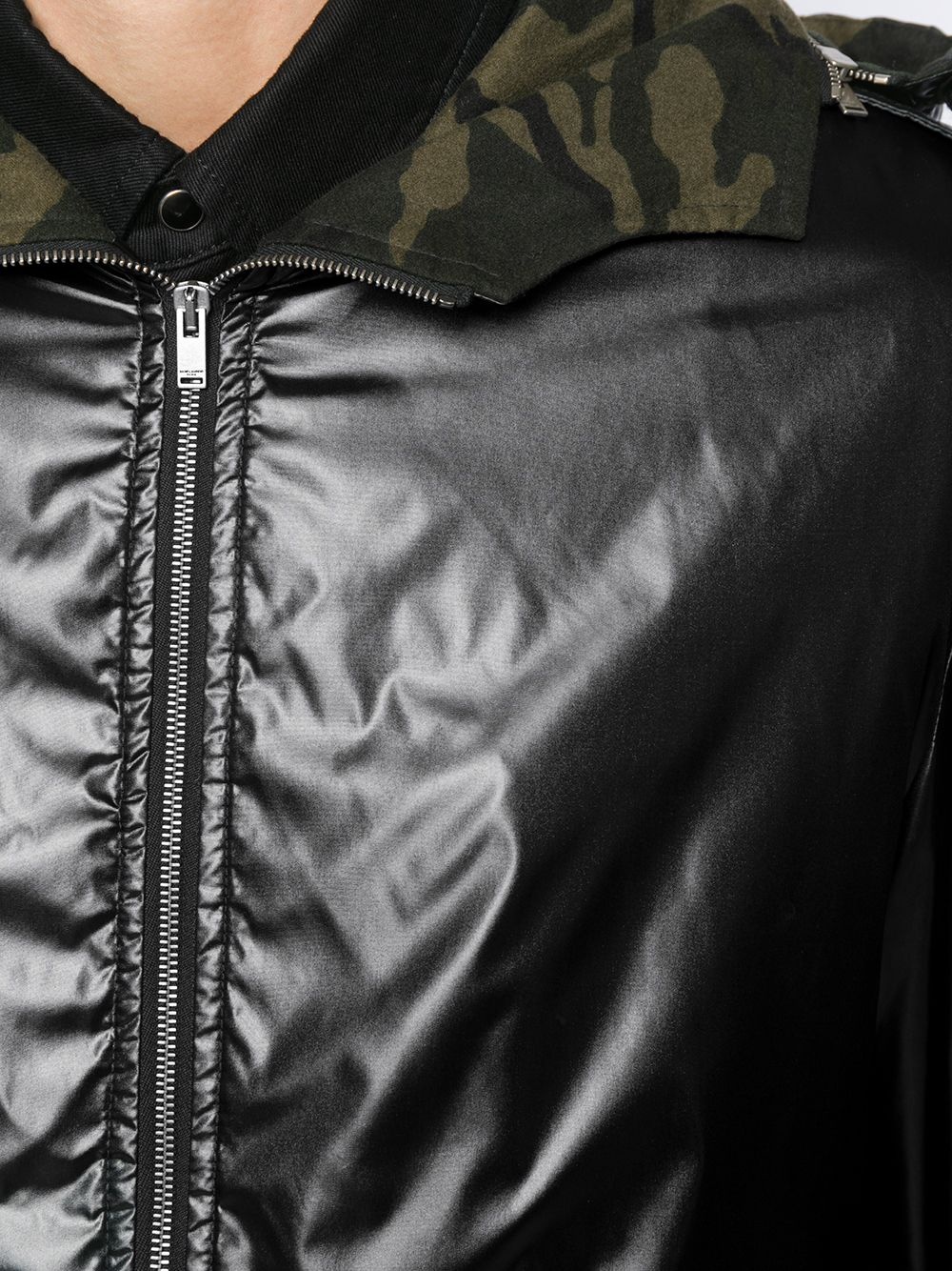 camouflage lining zipped jacket - 5