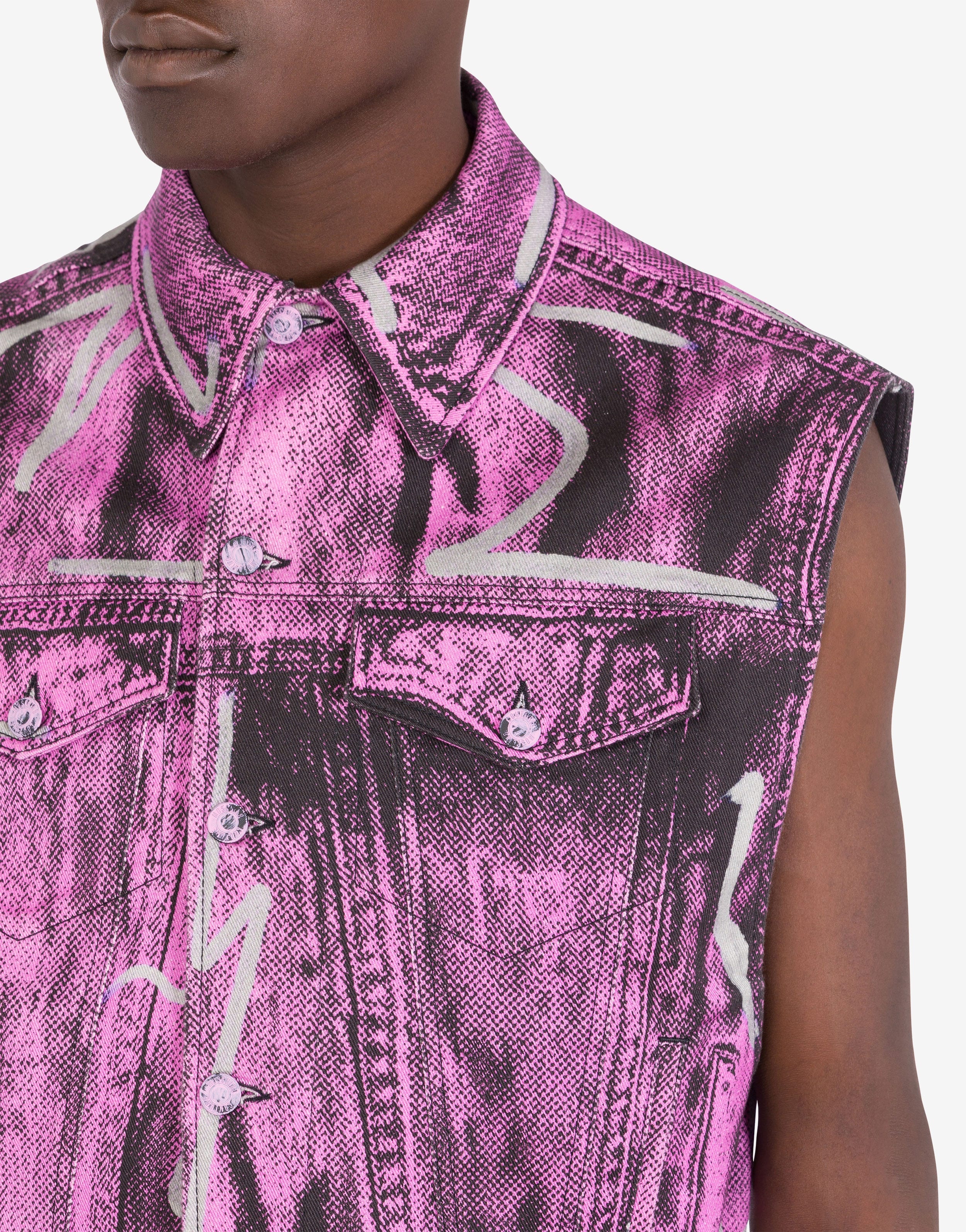 SHADOWS & SQUIGGLES STRETCH BULL DENIM GILET - 4