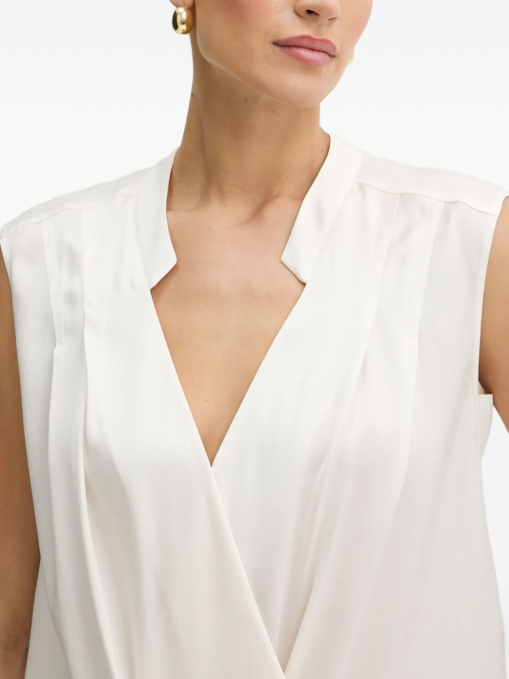 sleeveless v-neck blouse - 4