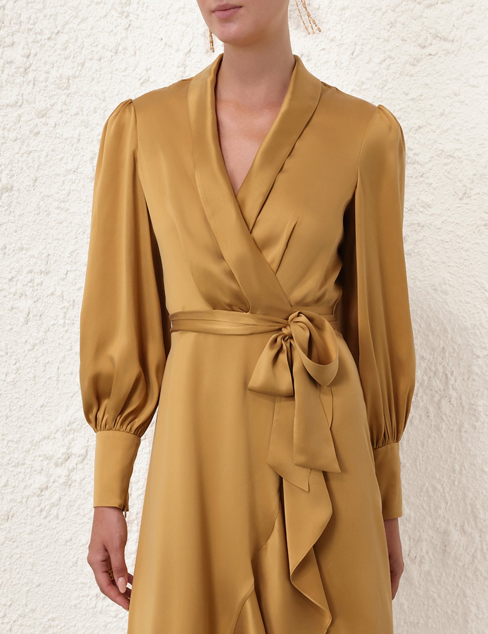 SILK WRAP MIDI DRESS - 5