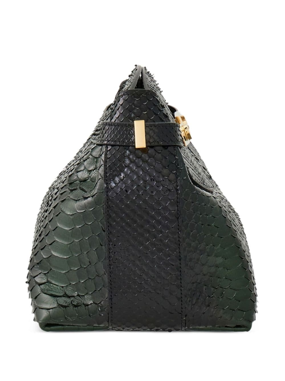 snakeskin-effect leather clutch bag - 5