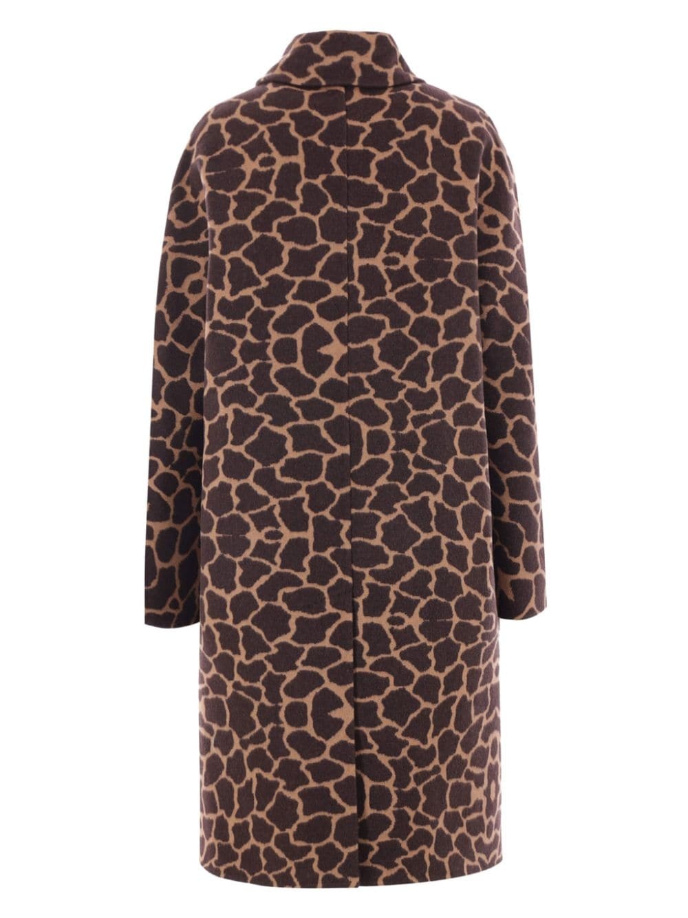 animal-print wool coat - 2