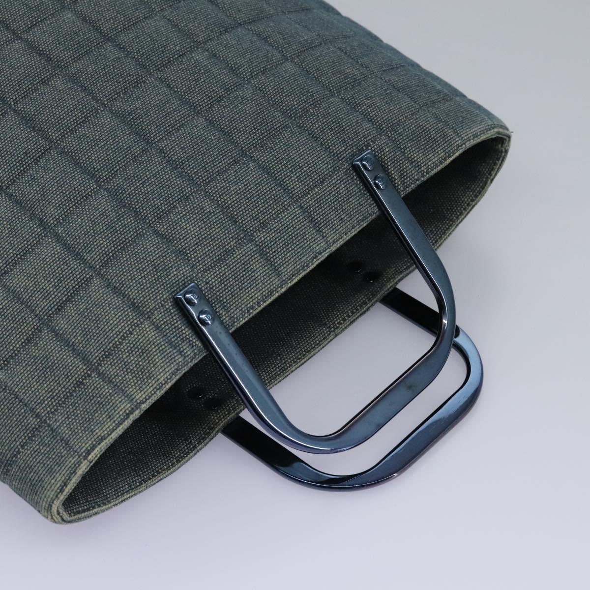 CHANEL Choco Bar Hand Bag Denim Blue CC - 6