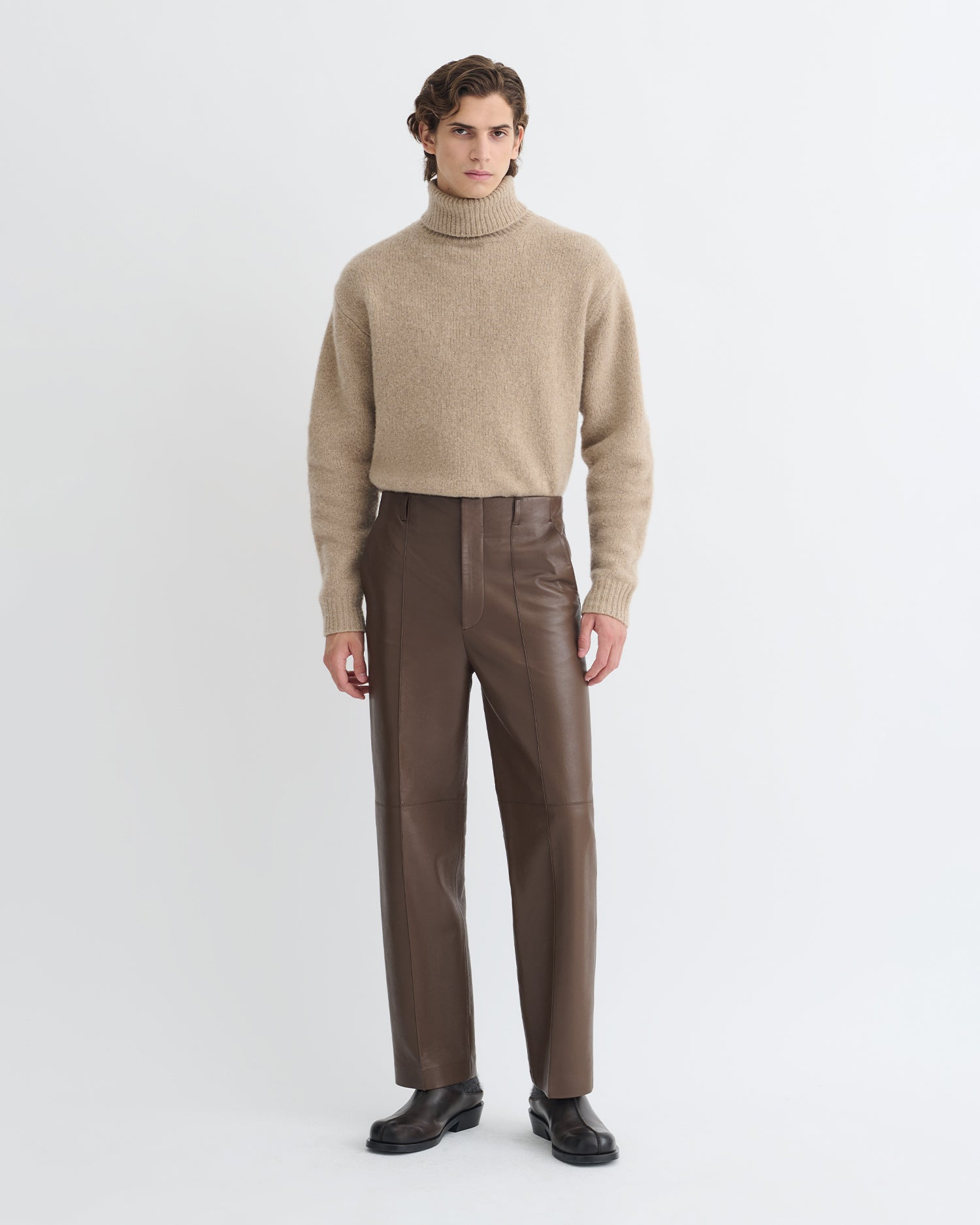 Regenerated Leather Straight-Leg Pants - 2