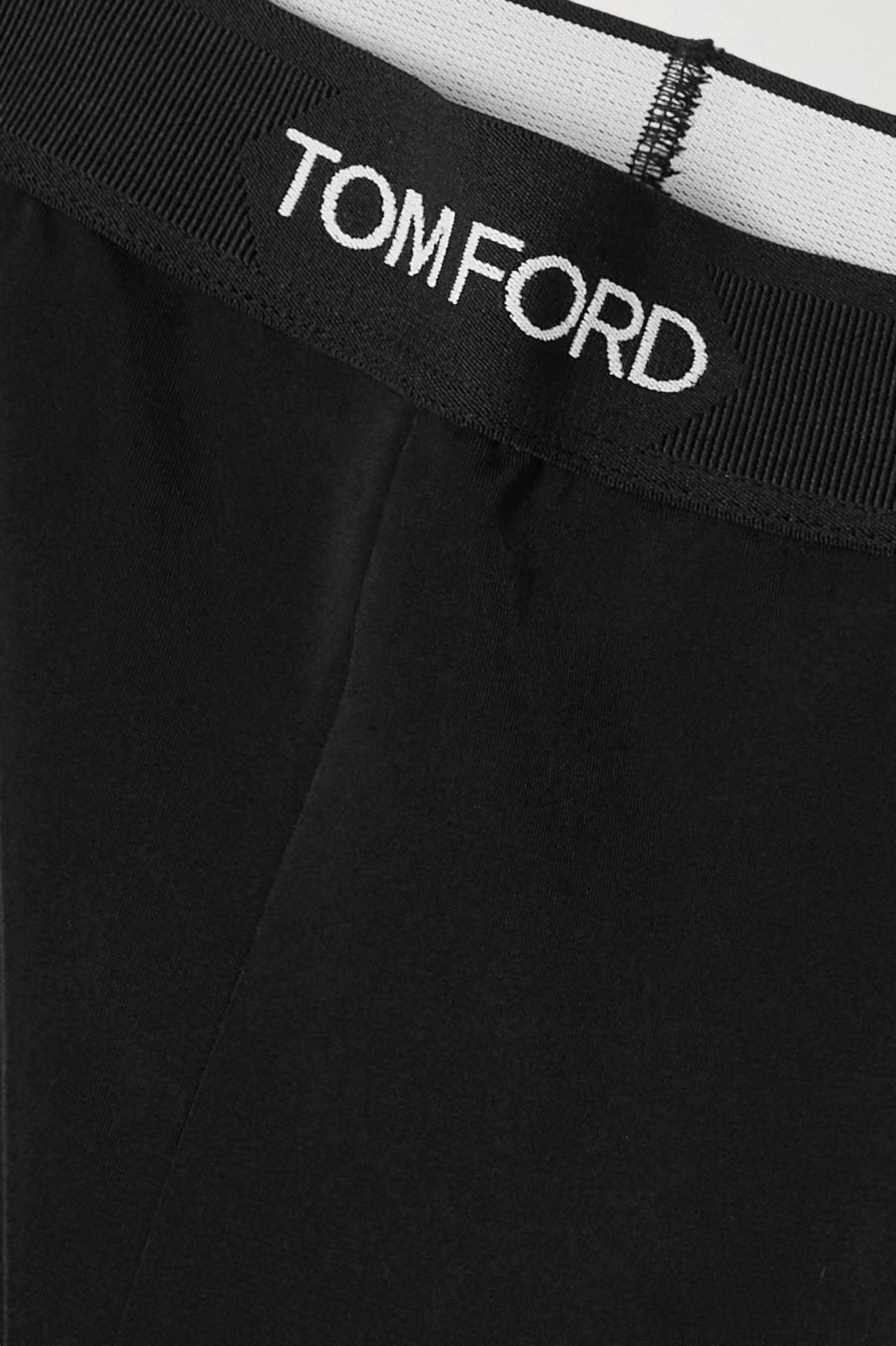 TOM FORD Jacquard-trimmed stretch-jersey leggings