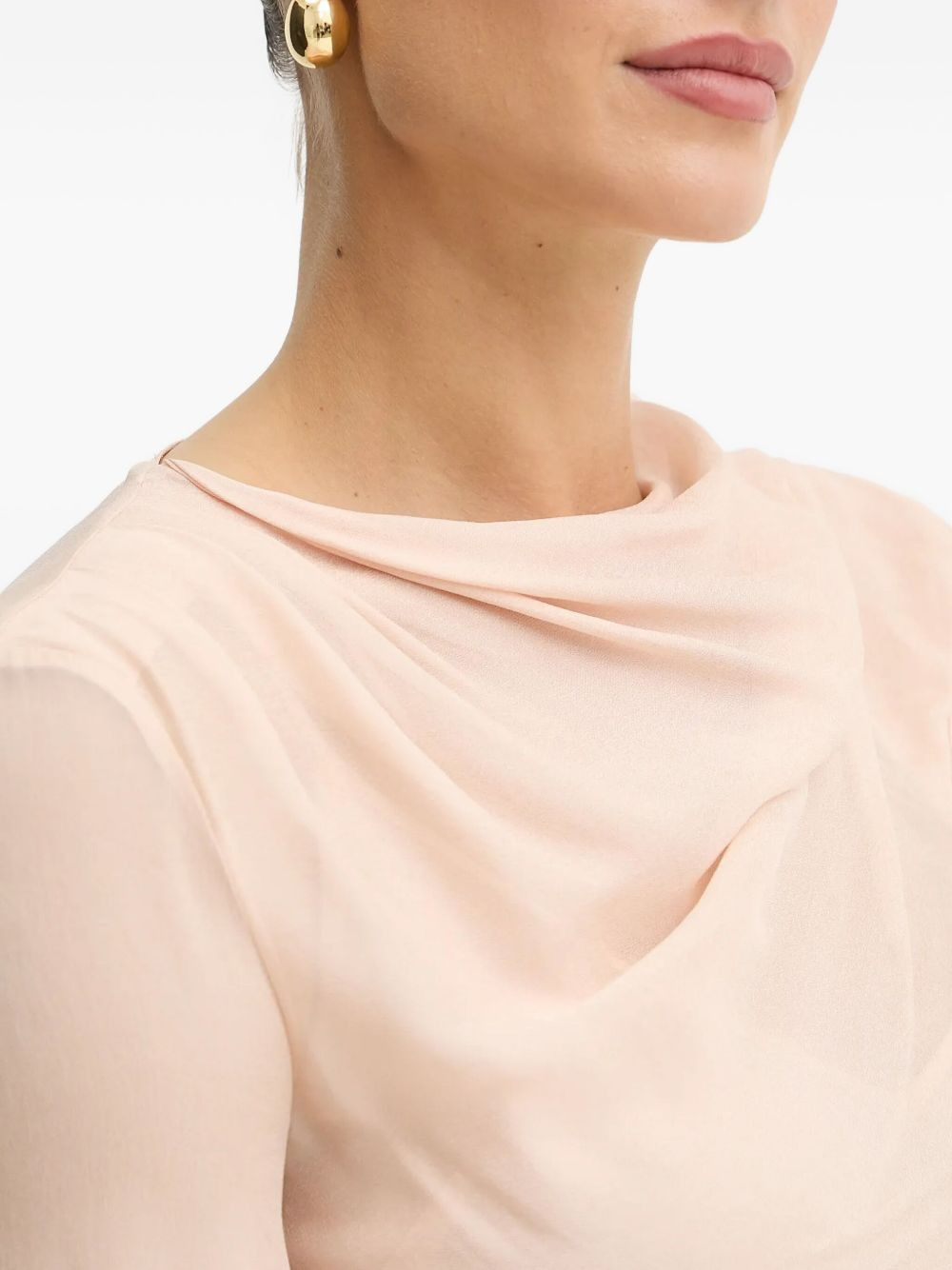 draped cowl-neck blouse - 4