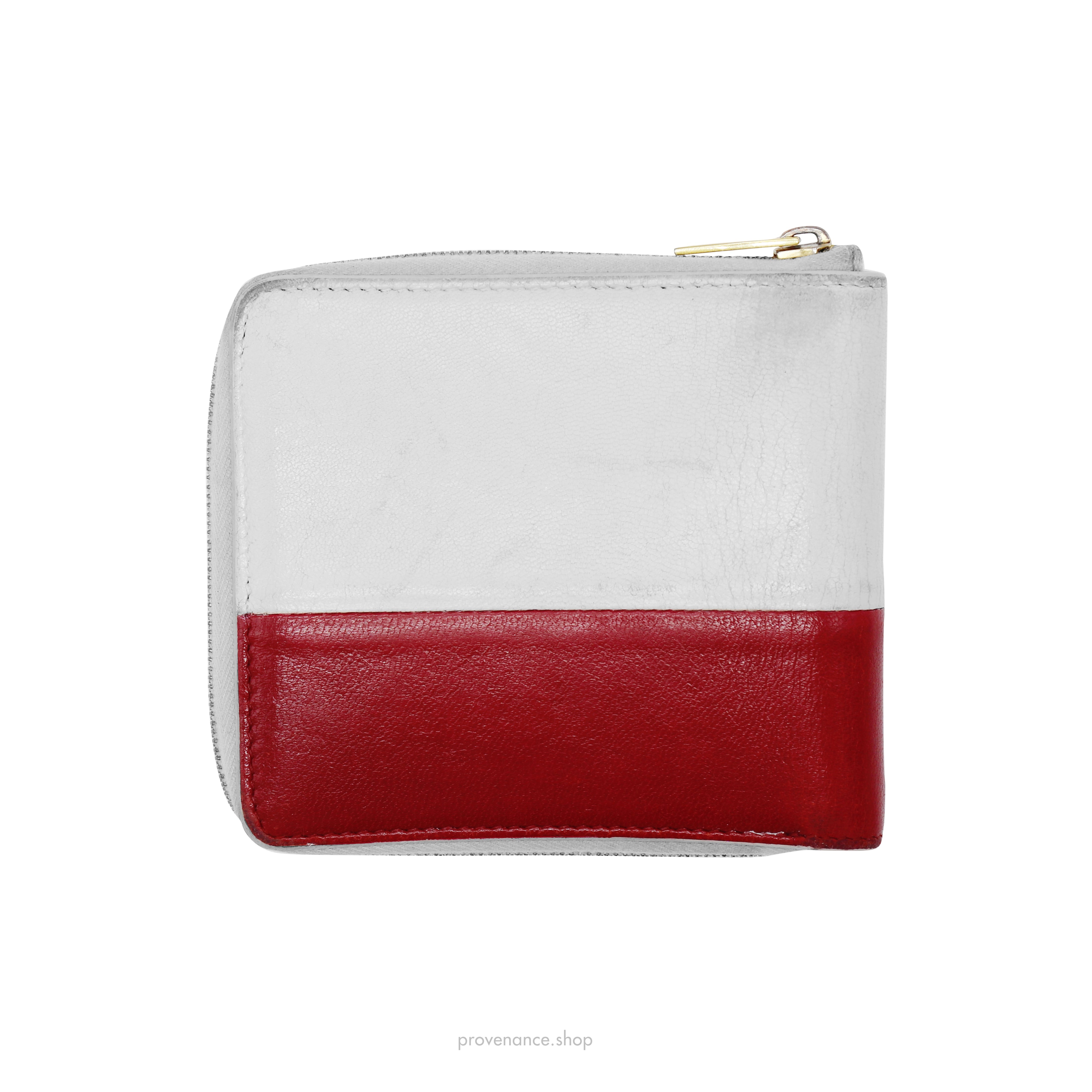 Celine Compact Zip Wallet - White/Red - 2