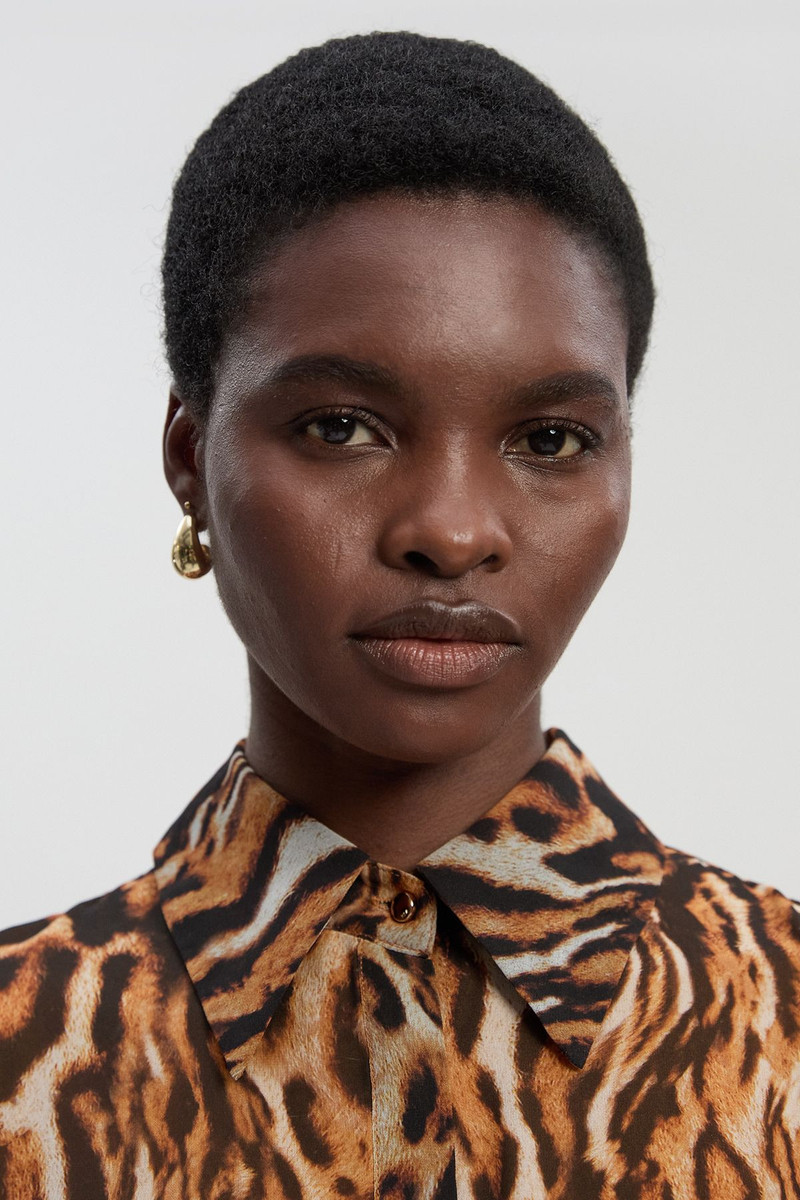 KAREN MILLEN Animal Print Georgette Belted Woven Shirt Dress outlook