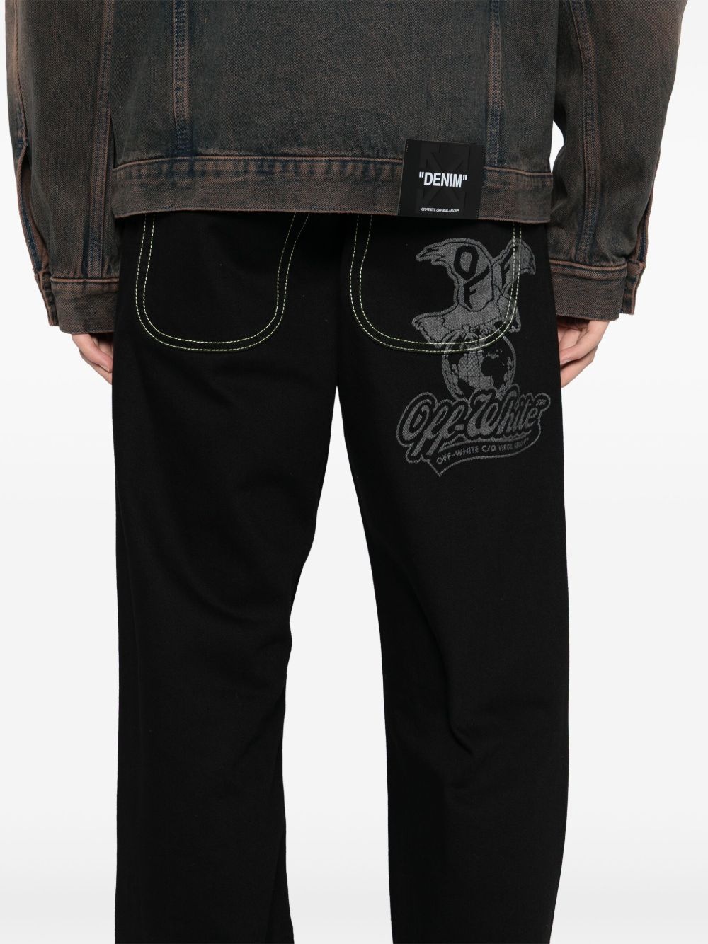 logo-printed straight-leg jeans - 5