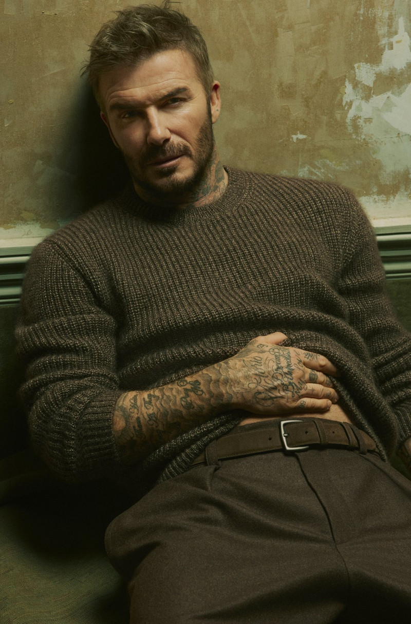 BECKHAM X BOSS KNITTED SWEATER WITH MOULINÉ RIB 2