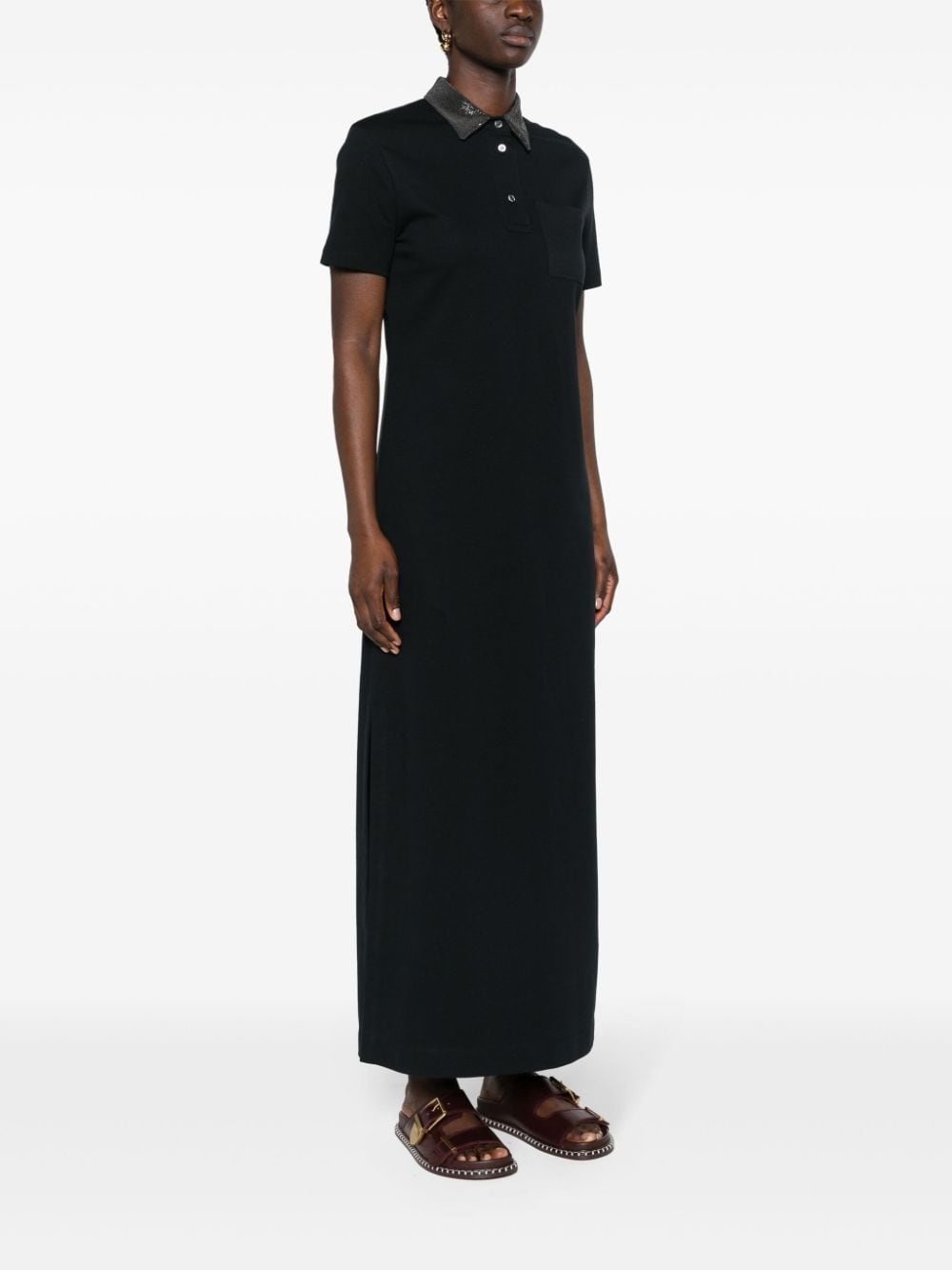 Monili-chain short-sleeve polo dress - 3
