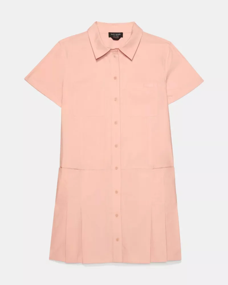 Pleated Utility Shirtdress - 1