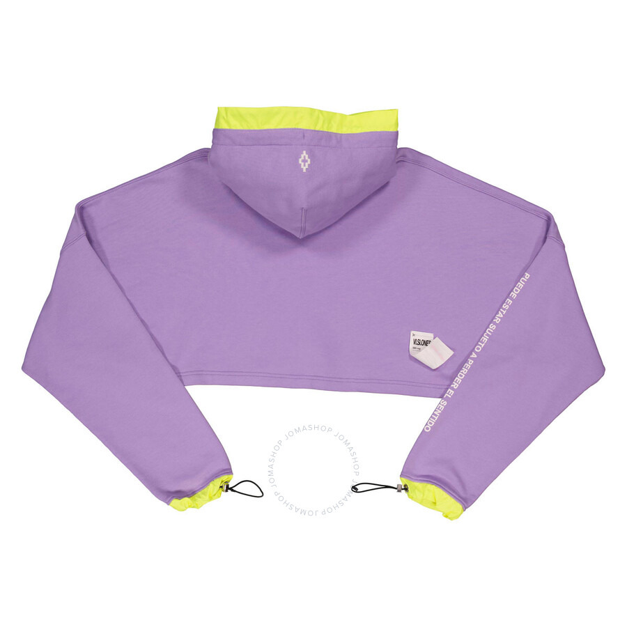 Marcelo Burlon Ladies Purple Oversized Cropped Sweatshirt - 7