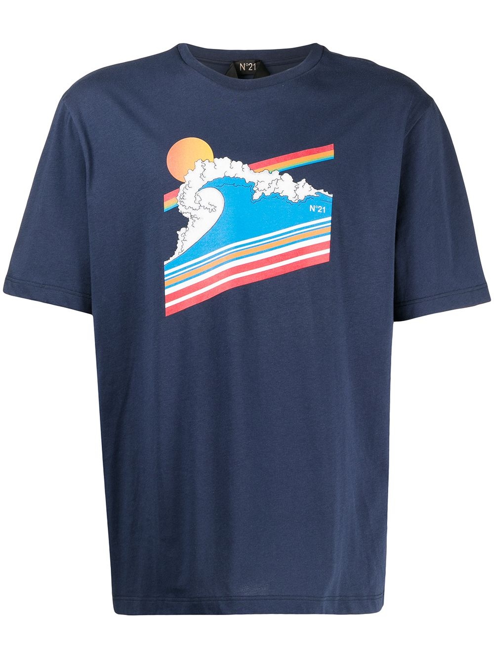 sun wave graphic print T-shirt - 1