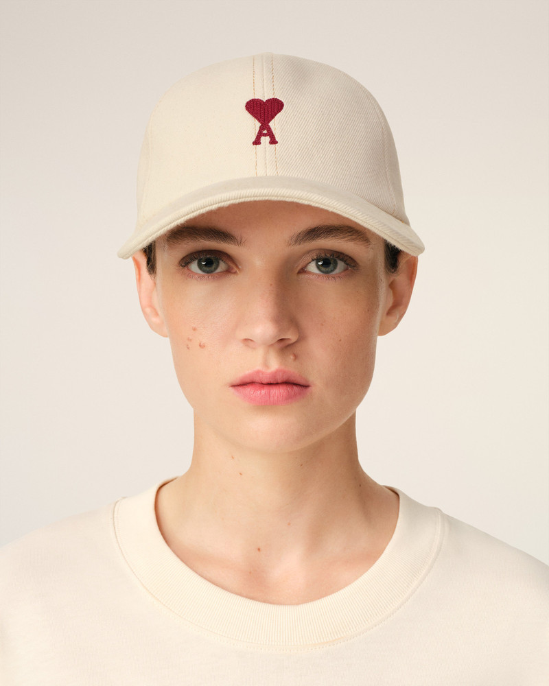 AMI Paris BEIGE COTTON AMI DE COEUR EMBROIDERY CAP outlook