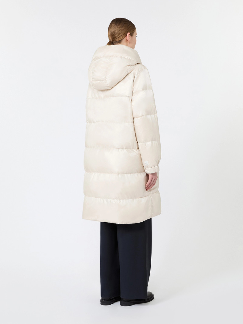 MARTE Roomy midi puffer in water-repellent quilted fabric - VANILLA 4