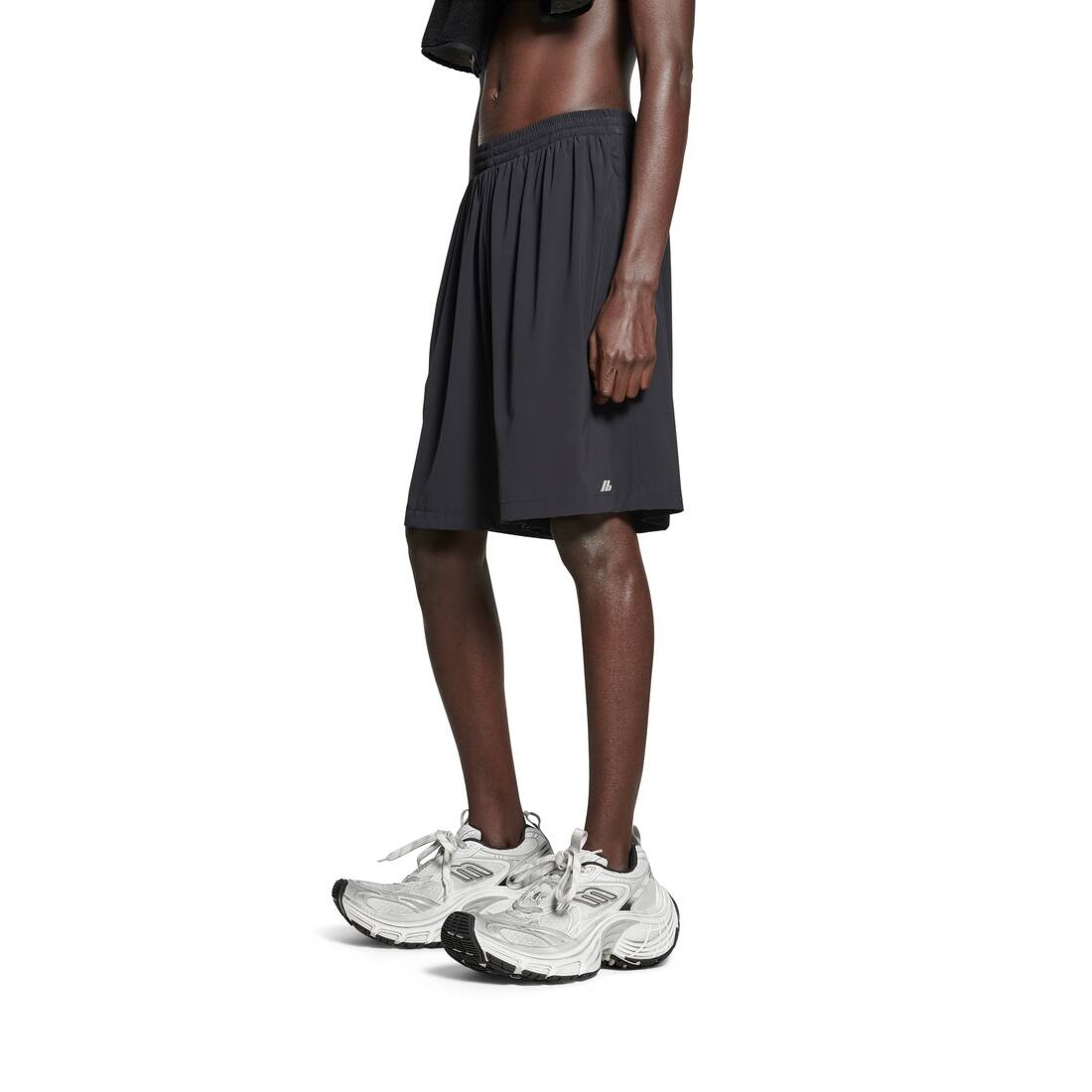 Men's Activewear Stretch Shorts in Black - 5