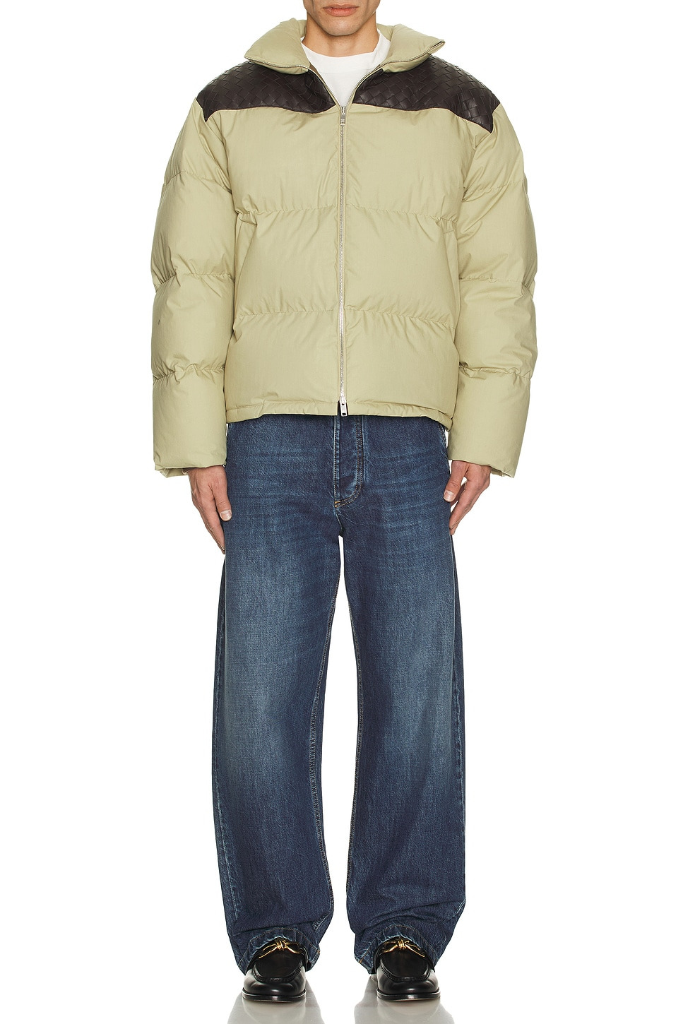 Intrecciato Shoulder Accent Puffer Jacket - 4